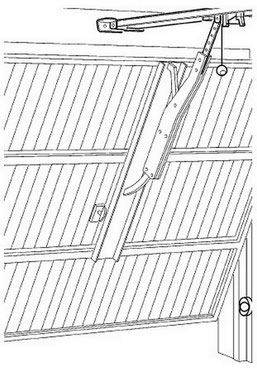 Bras oscillant pour porte de garage basculante