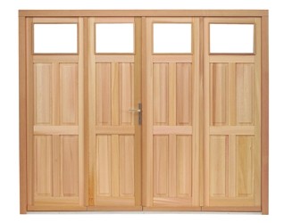 Photo porte de garage en bois