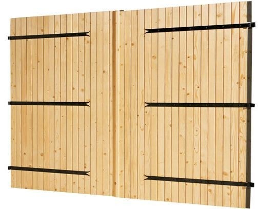 Porte de garage à deux vantaux en bois