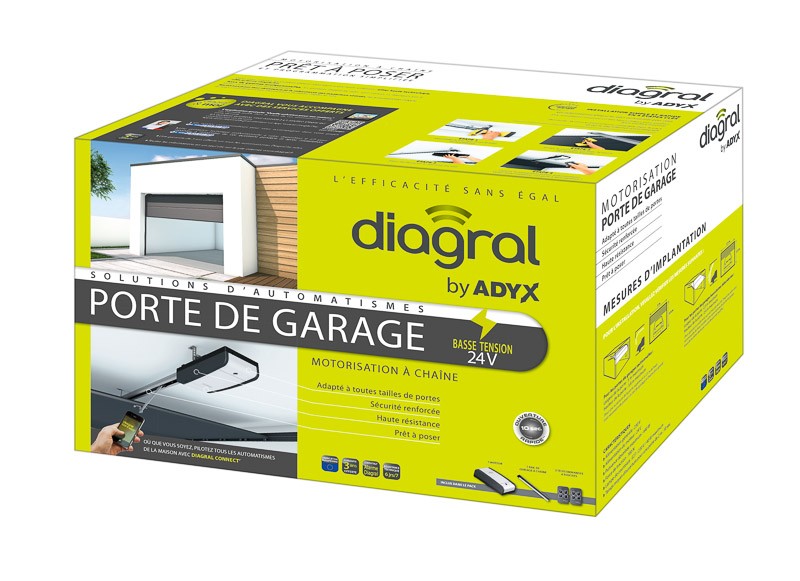 Motorisation porte de garage sectionnelle diagral