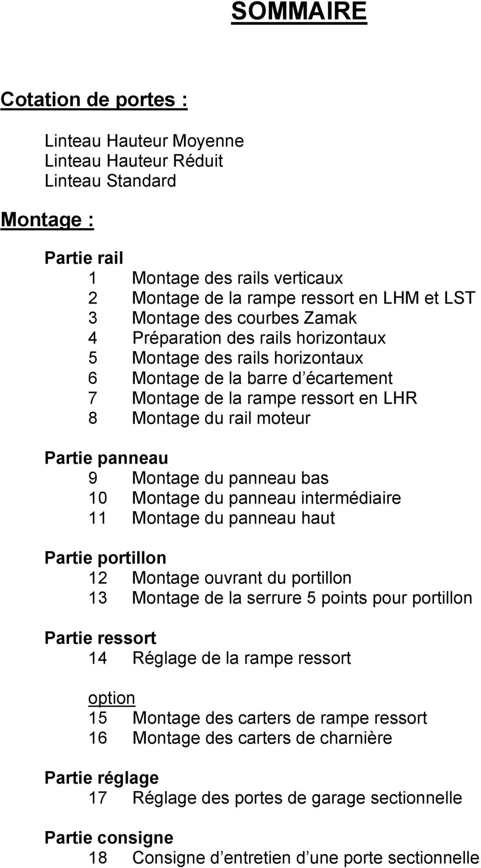 Porte de garage sectionnelle notice