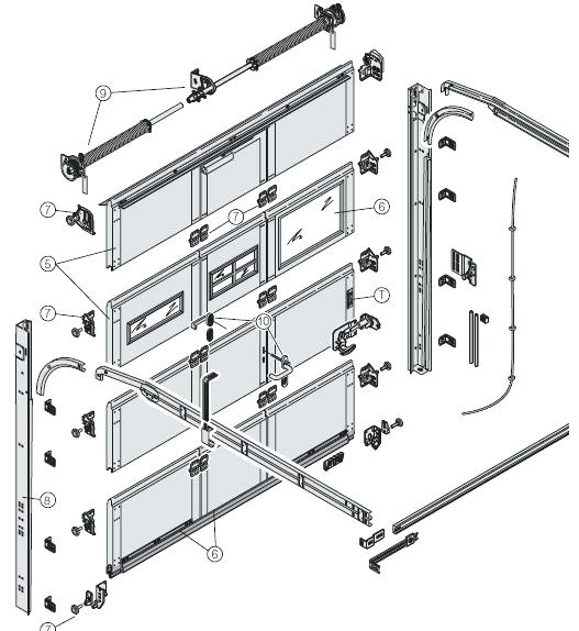 Pieces detachees pour porte de garage basculante non debordante