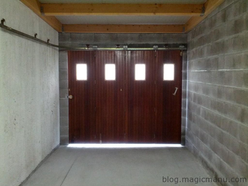Porte coulissante de garage bois