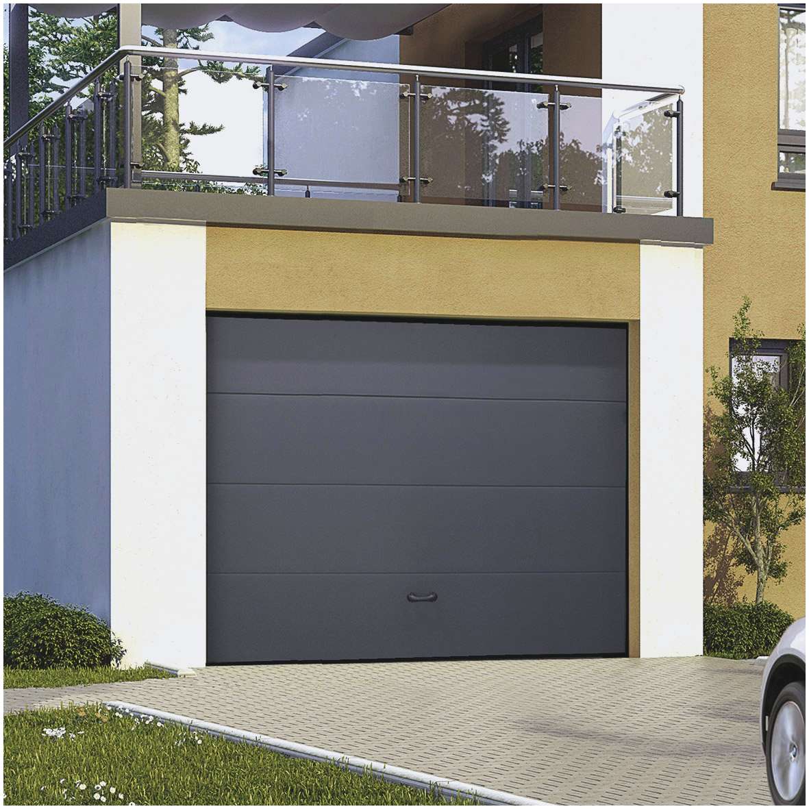 Porte de garage basculante avec verin