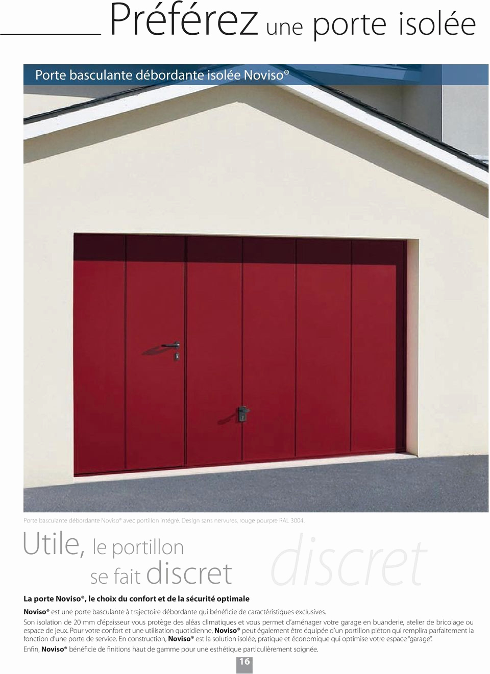 Porte de garage basculante en acier blanc galvanisé