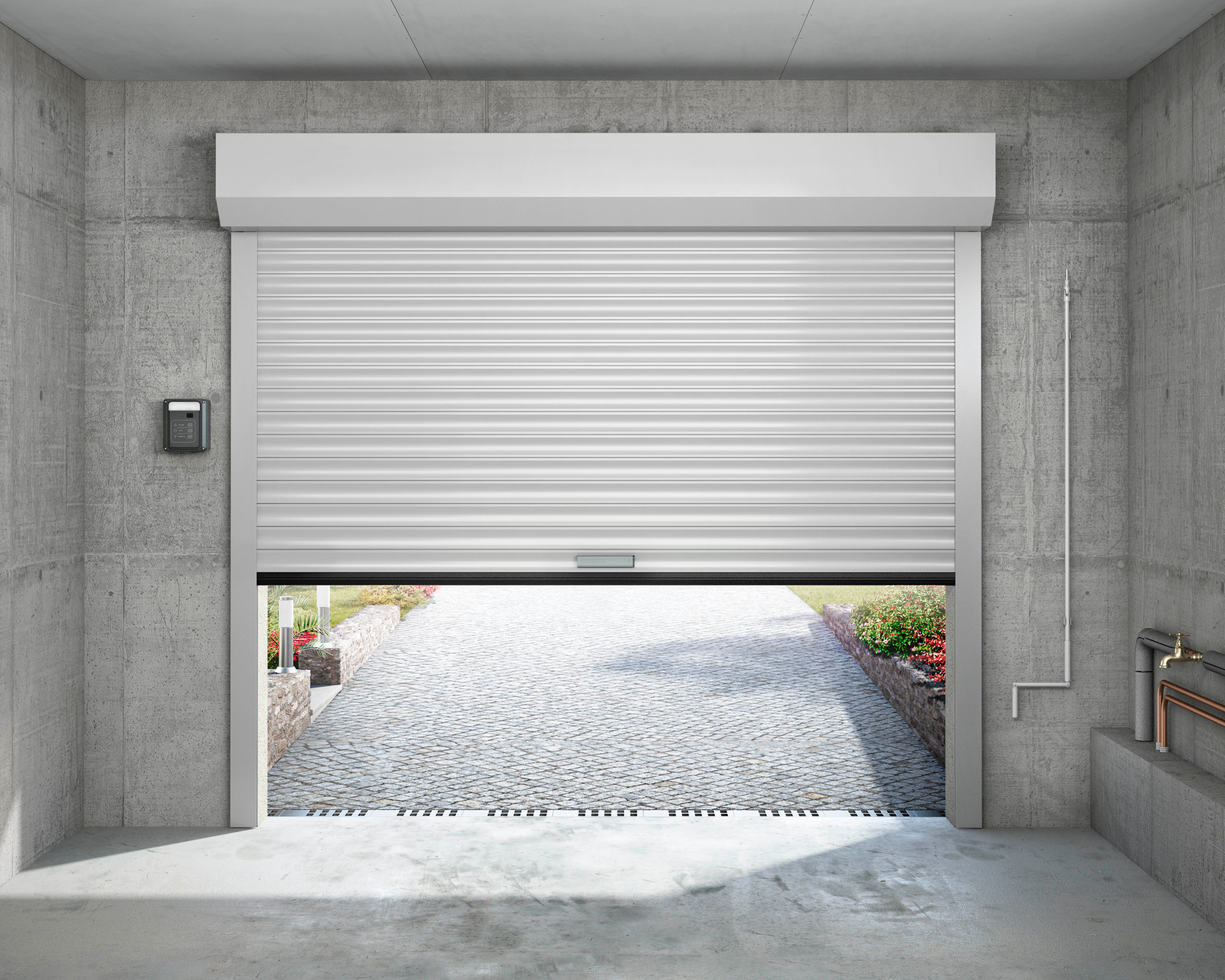 Porte de garage pvc enroulable motorisée
