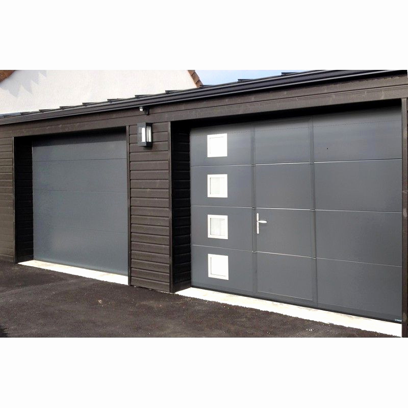 Porte de garage sectionnelle avec portillon lapeyre