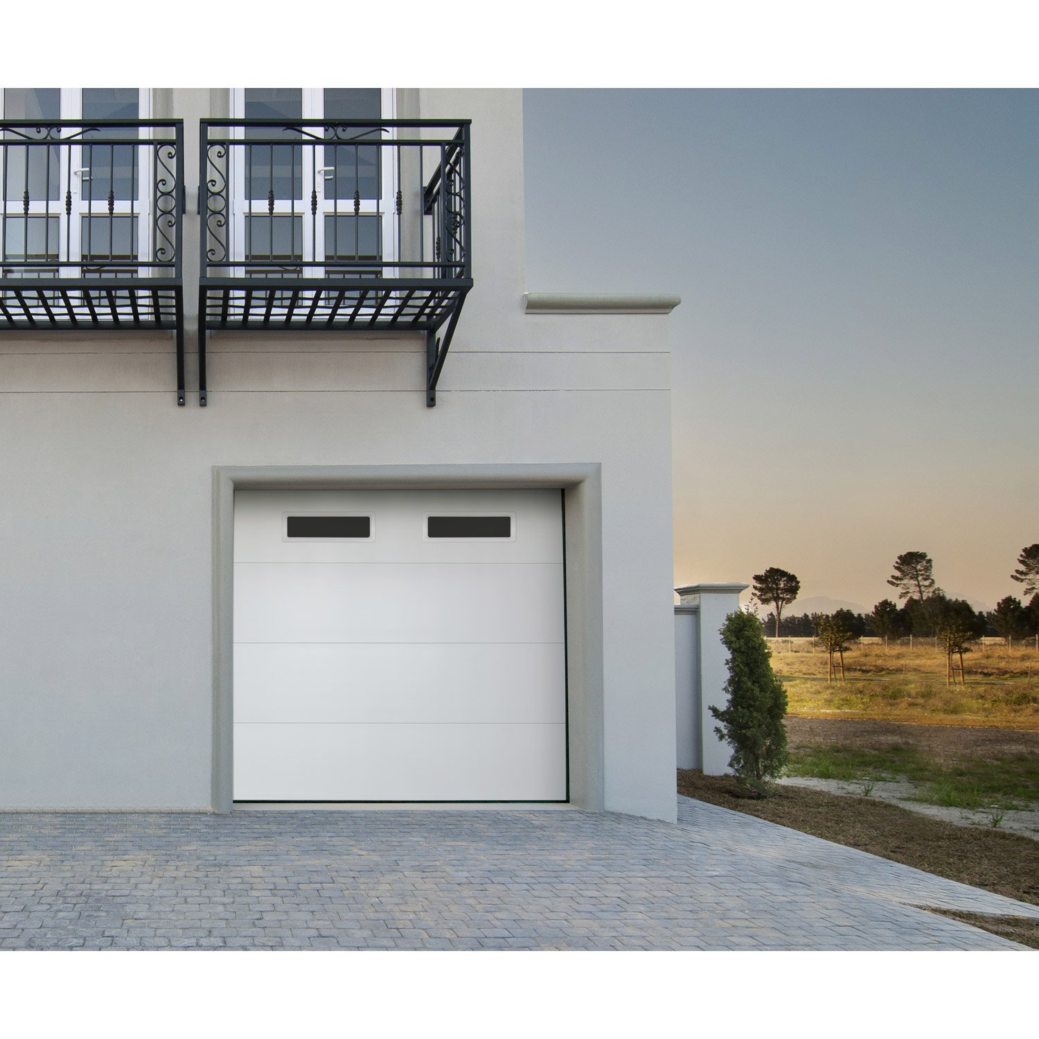 Porte de garage sectionnelle 300 x h.200 cm blanche