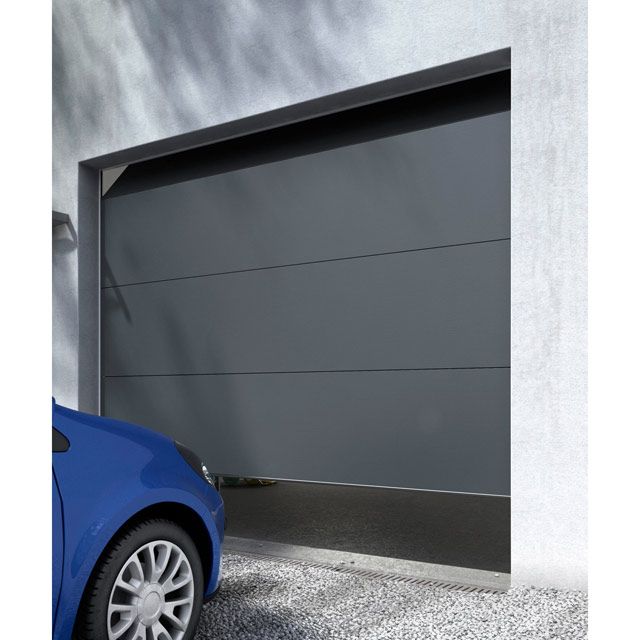 Porte de garage sectionnelle motorisée turia castorama
