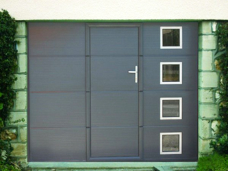 Prix porte de garage sectionnelle avec portillon sur mesure