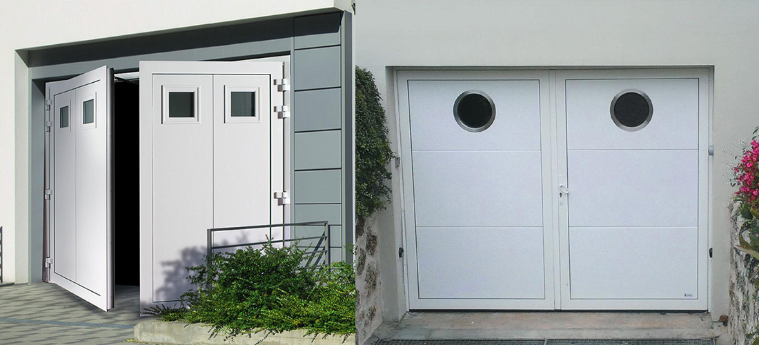 Pose d'une porte de garage 2 battants