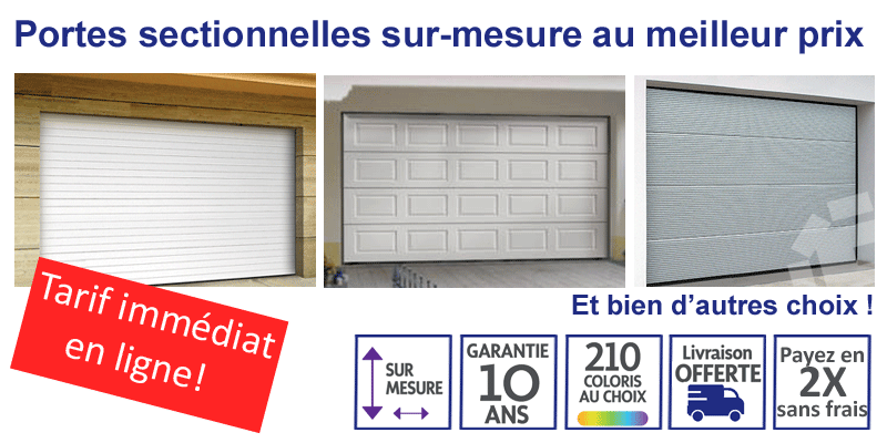 Porte de garage sectionnelle motorisée sur mesure