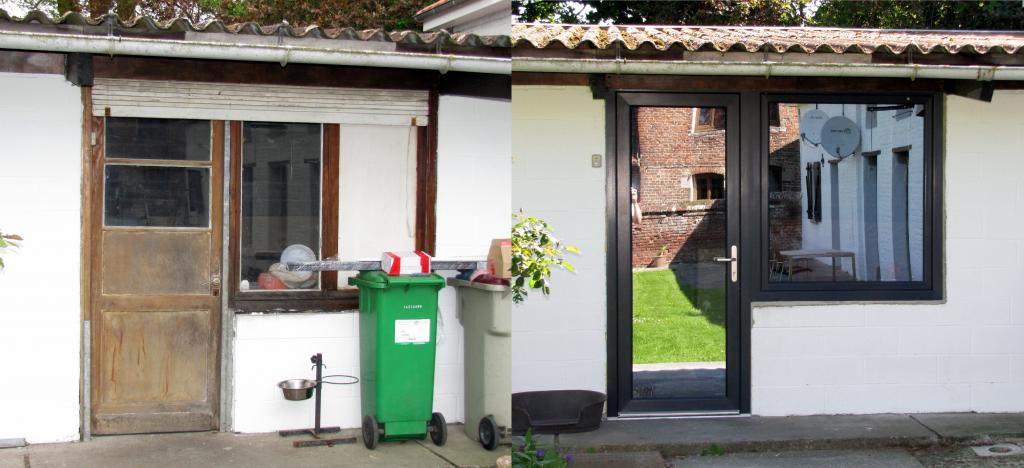 Remplacement d'une porte de garage par une fenetre