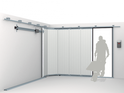 Motorisation porte de garage à déplacement latéral