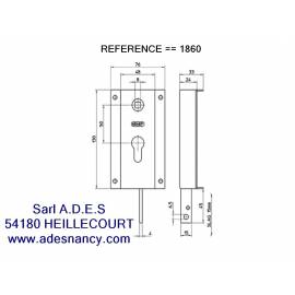Verrou haut porte de garage basculante