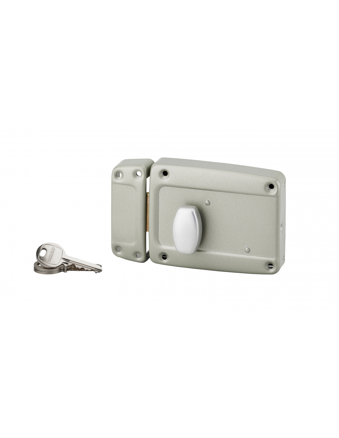 Serrure porte de garage avec bouton poussoir