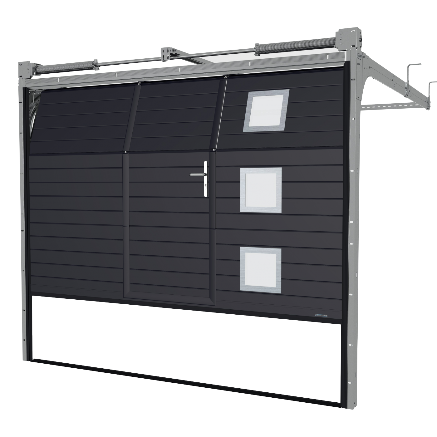 Porte de garage sectionnelle avec portillon standard