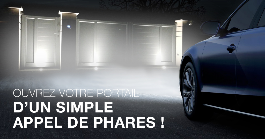 Ouverture porte garage appel de phare
