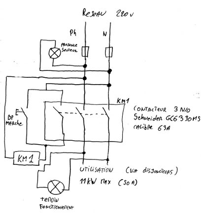 Auto maintien schema electrique